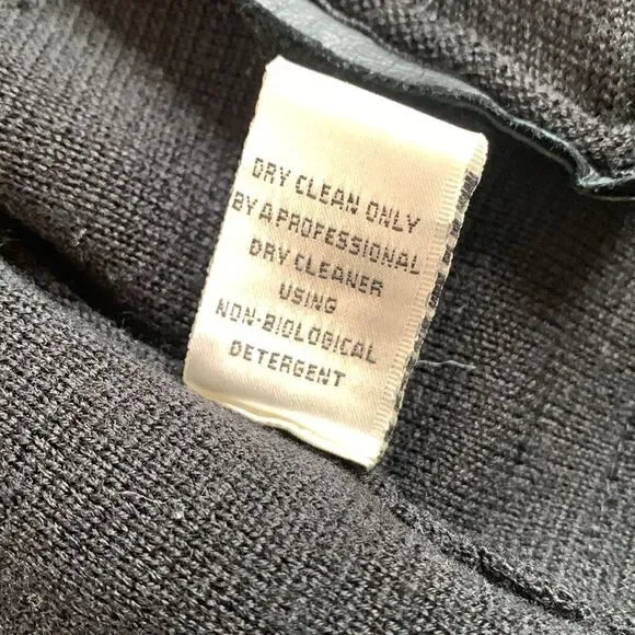 MY TRIBE wool blend Moto knit jacket leather trim full zip front zip pockets - Picture 7 of 11